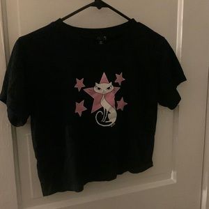 cat cropped t-shirt